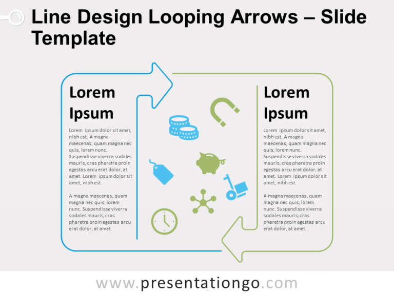 Flechas Circulares de Diseño de Línea - Gráfico Gratis Para PowerPoint Y Google Slides