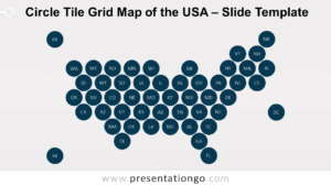 Free Circle Tile Grid Map of the USA for PowerPoint and Google Slides