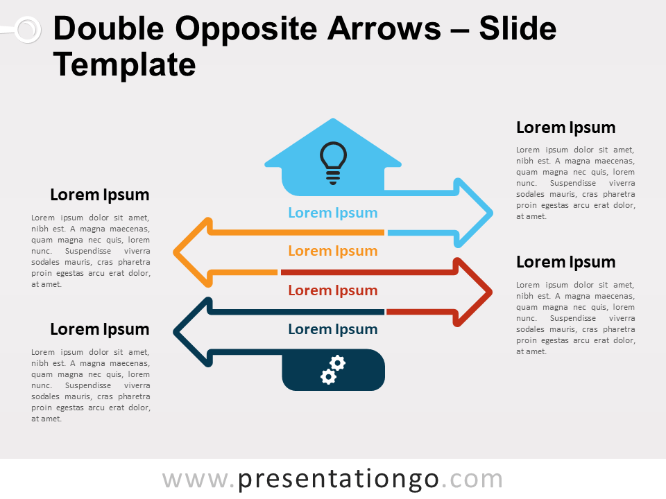 Free Double Opposite Arrows Infographics for PowerPoint