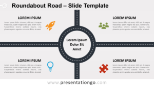 Free Roundabout Road for PowerPoint and Google Slides