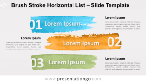 Free Brush Stroke Horizontal List for PowerPoint Google Slides