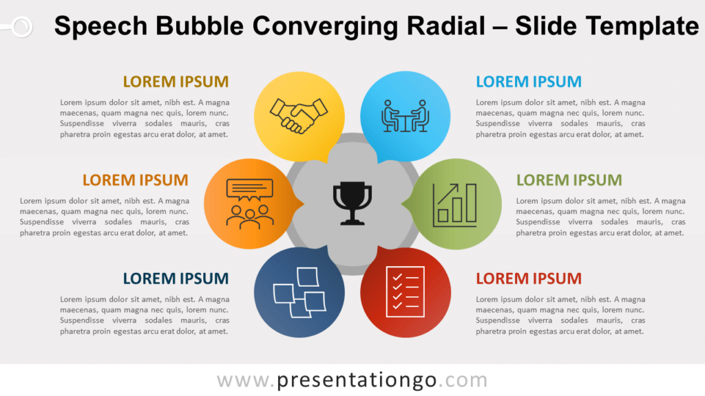 Free Speech Bubble Converging Radial for PowerPoint Google Slides