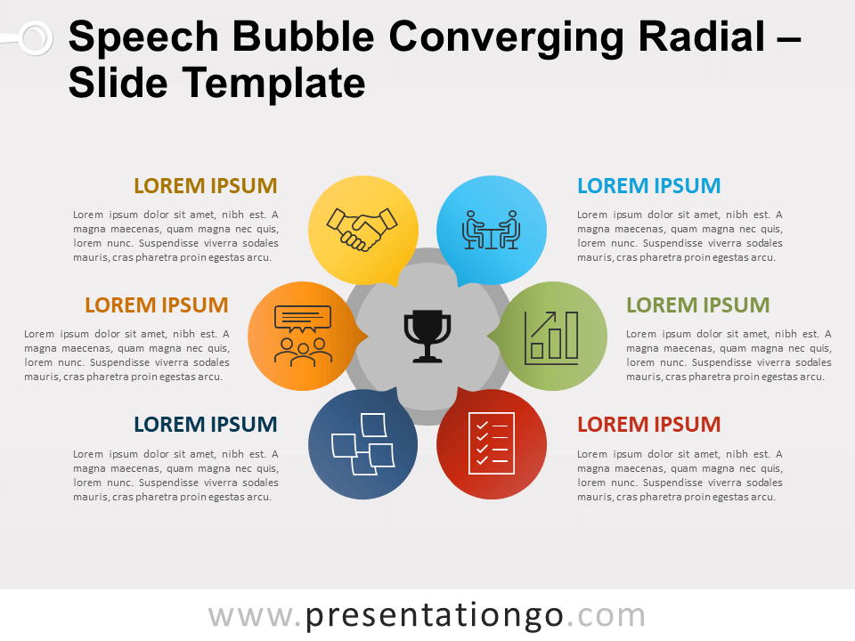 Free Speech Bubble Converging Radial for PowerPoint