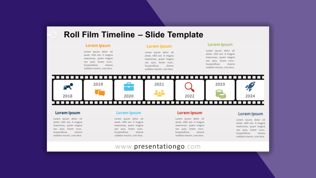 Roll Film Timeline for PowerPoint and Google Slides