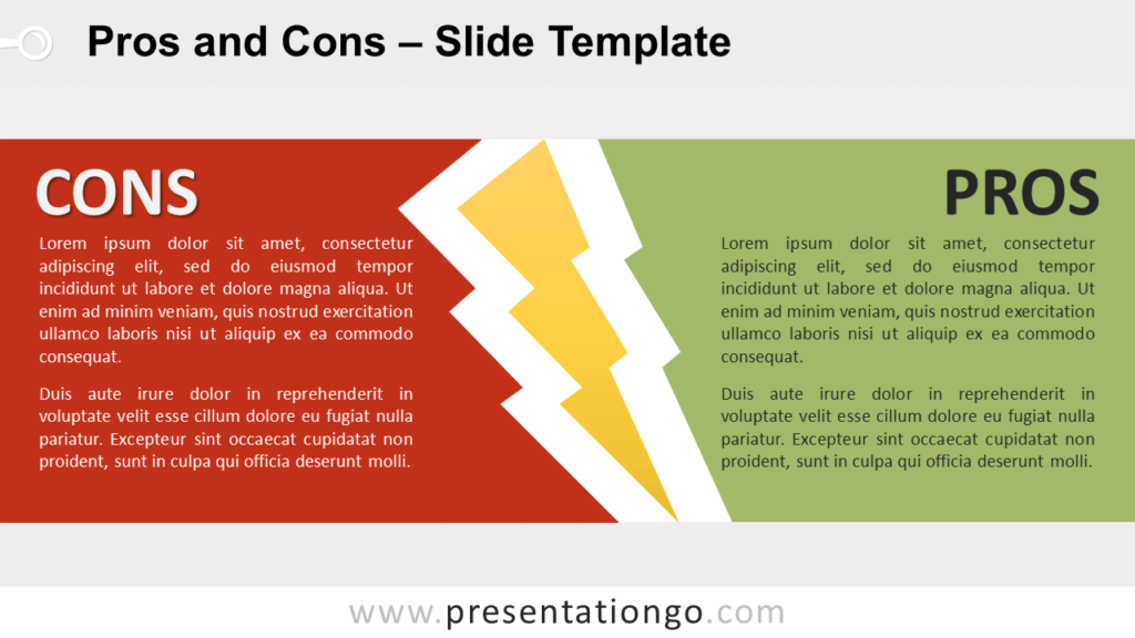 Free Pros and Cons for PowerPoint and Google Slides