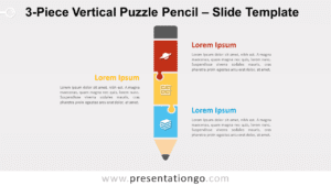 Free 3-Piece Vertical Puzzle Pencil for PowerPoint and Google Slides