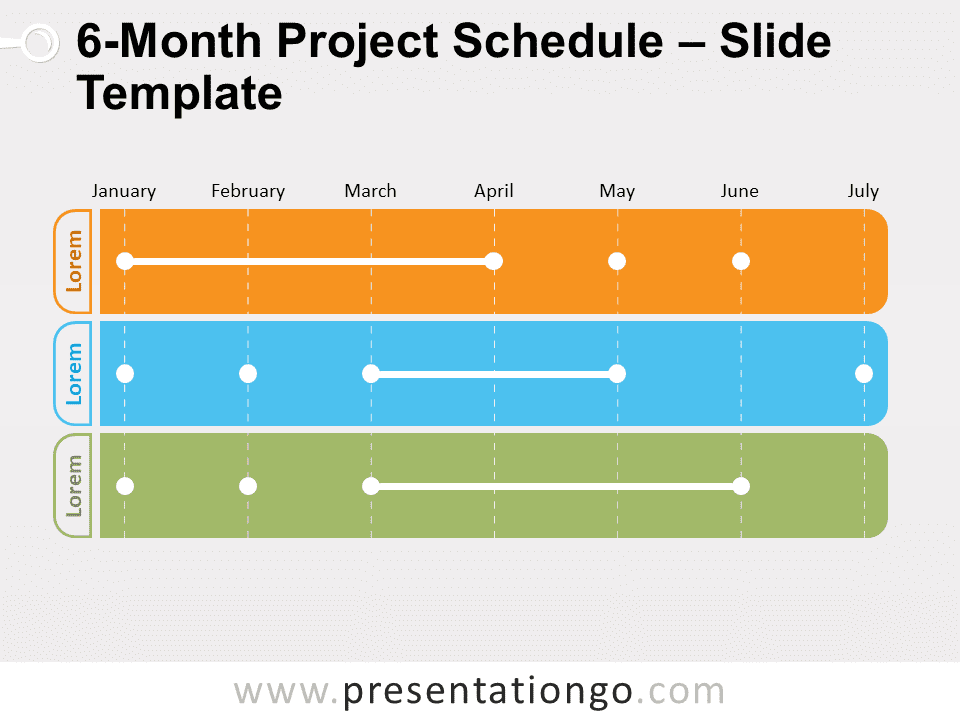 6Month Project Schedule for PowerPoint and Google Slides