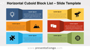 Free Horizontal Cuboid Block List for PowerPoint and Google Slides