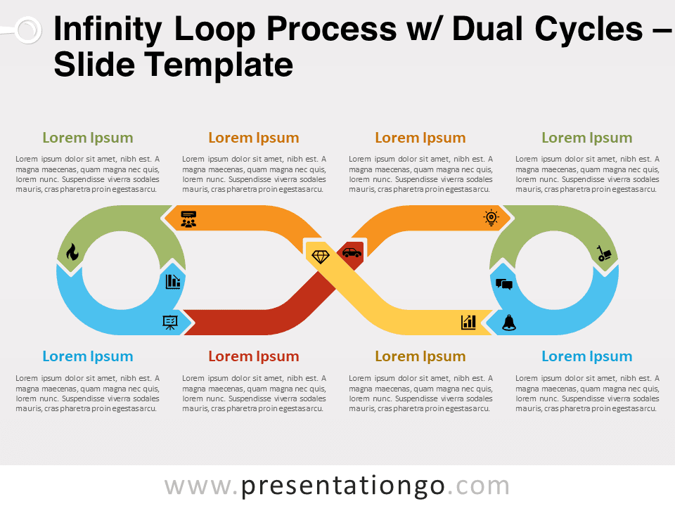 Free Infinity Loop Process with Dual Cycles for PowerPoint