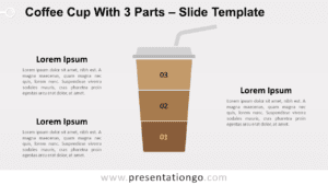 Free Coffee Cup with 3 Parts for PowerPoint and Google Slides