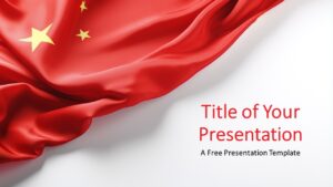 Cover slide of Flag of China Template for PowerPoint and Google Slides with flag design