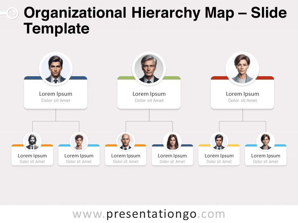 Editable Organizational Hierarchy Chart in PowerPoint Format