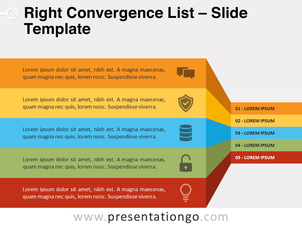 Featured image of the Right Convergence List template for PowerPoint presentations.