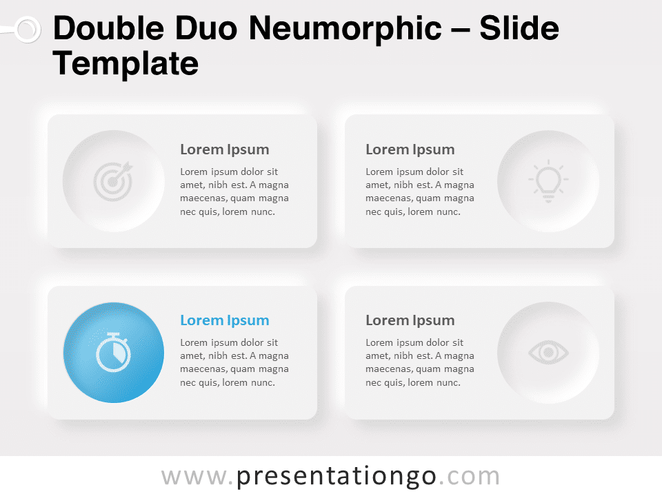 Preview of Double Duo Neumorphic Template in PowerPoint