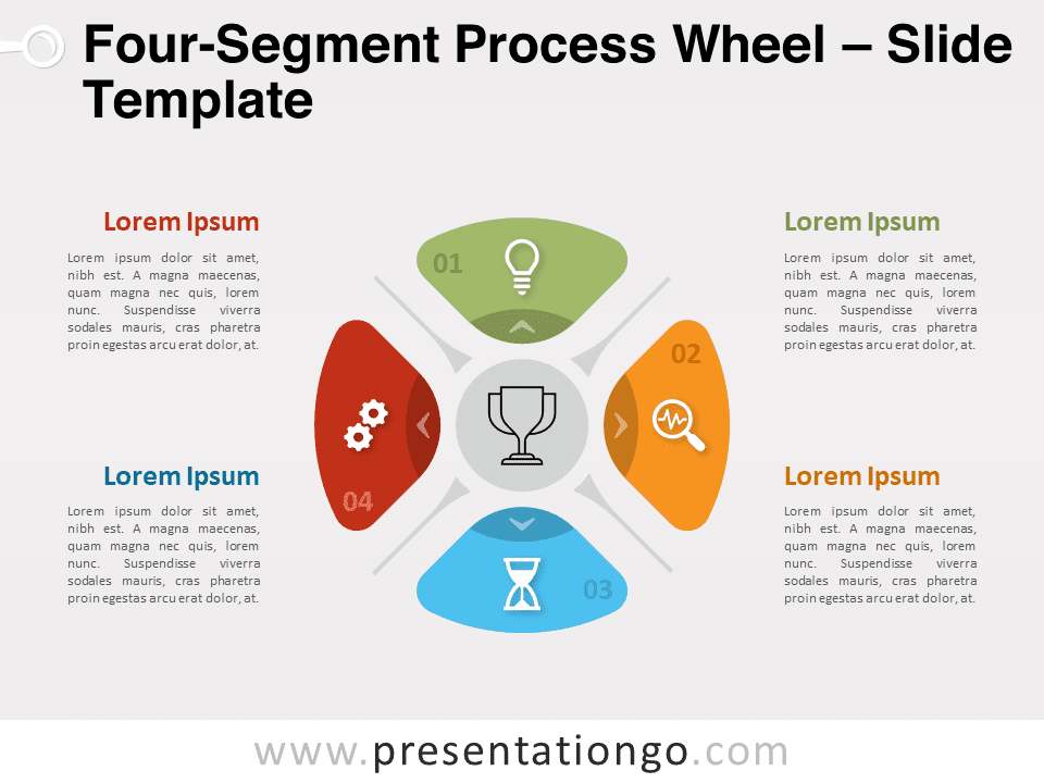 Preview of Four-Segment Process Wheel featured in an optimized PowerPoint slide design.