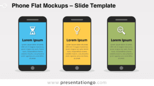 Phone Flat Mockups template on a light background showcasing a clean design for PowerPoint and Google Slides presentations.