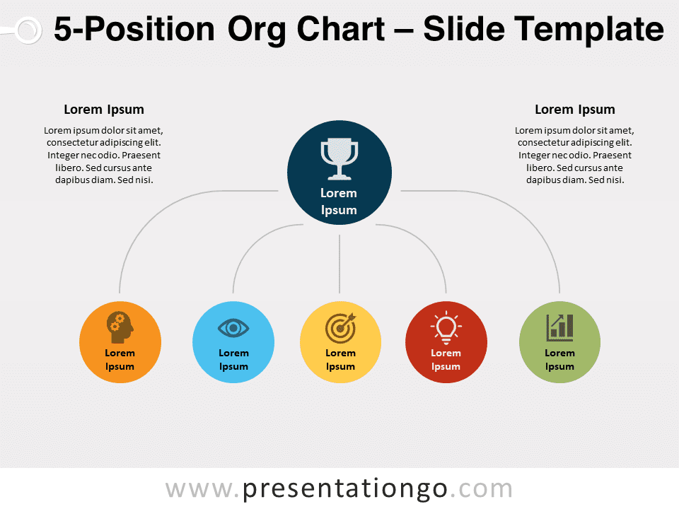 Preview of 5-Position Org Chart for PowerPoint presentation template