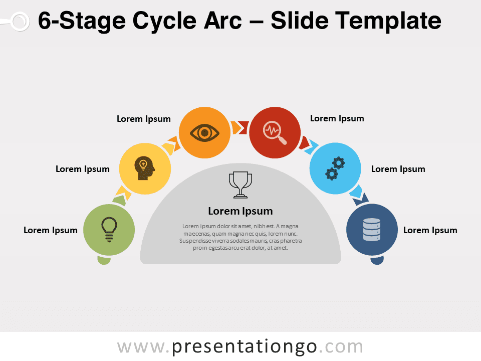 Preview of 6-Stage Cycle Arc Template for PowerPoint Presentations