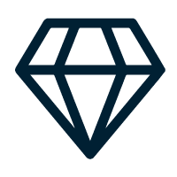 icon of a diamond for 'premium quality designs' - PresentationGo