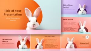 Widescreen view of Pastel Bunnies Template showcasing the cover slide for PowerPoint and Google Slides.