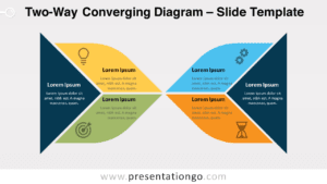 Two-Way Converging Diagram with light background showcasing comparison concept for PowerPoint and Google Slides presentations.