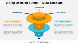 2-Step Decision Funnel diagram centered on a light background for PowerPoint and Google Slides.
