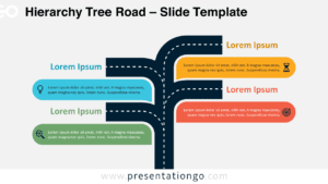 Hierarchy Tree Road slide template with a light background for clear and professional PowerPoint and Google Slides presentations.
