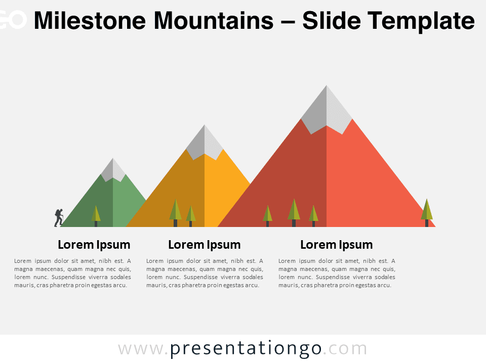 Preview of the Milestone Mountains Infographic, optimized for PowerPoint and Google Slides presentations.