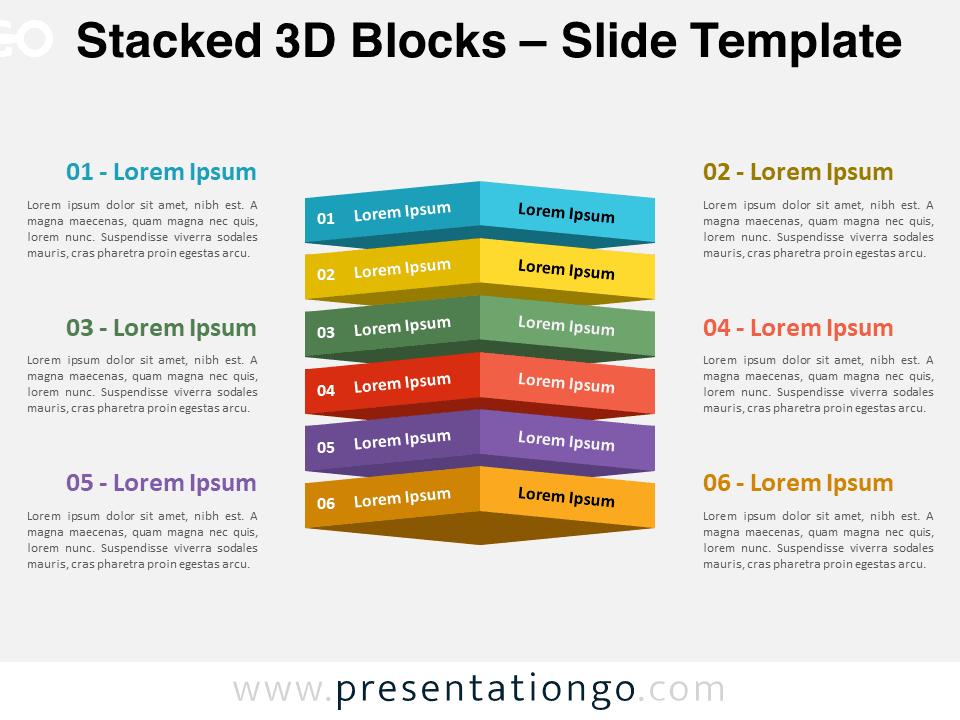 Preview of Stacked 3D Blocks template for PowerPoint and Google Slides