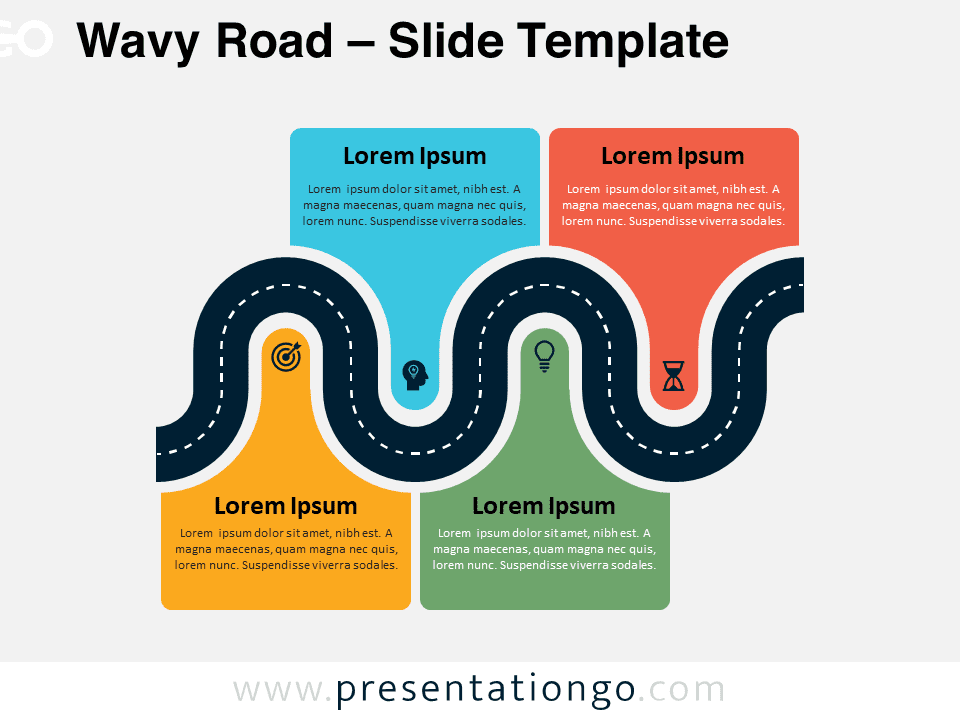 Wavy Road presentation template featured image for PowerPoint and Google Slides.