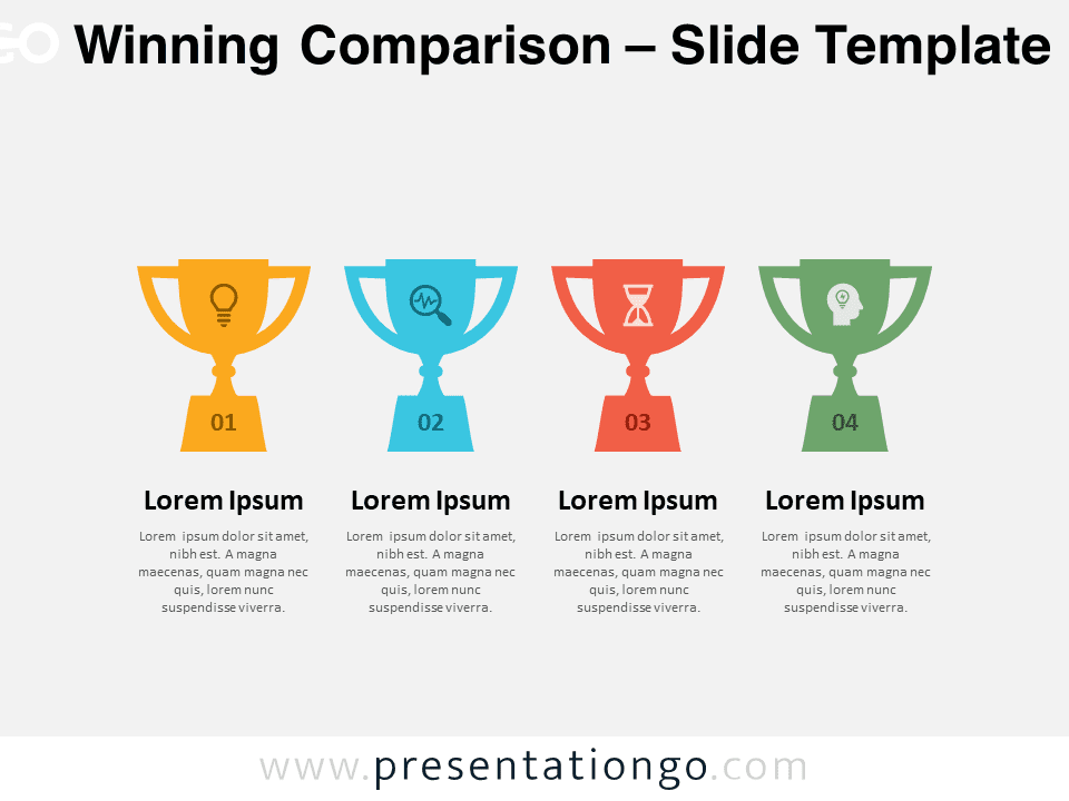 Winning Comparison infographic slide preview for PowerPoint and Google Slides.