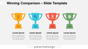 A clear and professional Winning Comparison slide template with a light background for PowerPoint and Google Slides presentations.