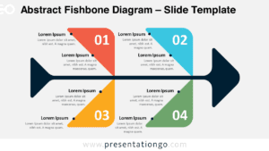 Abstract Fishbone Diagram template slide with a light background for PowerPoint and Google Slides