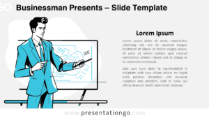 Businessman Presents slide template with light background for PowerPoint and Google Slides, showcasing a professional presentation environment.