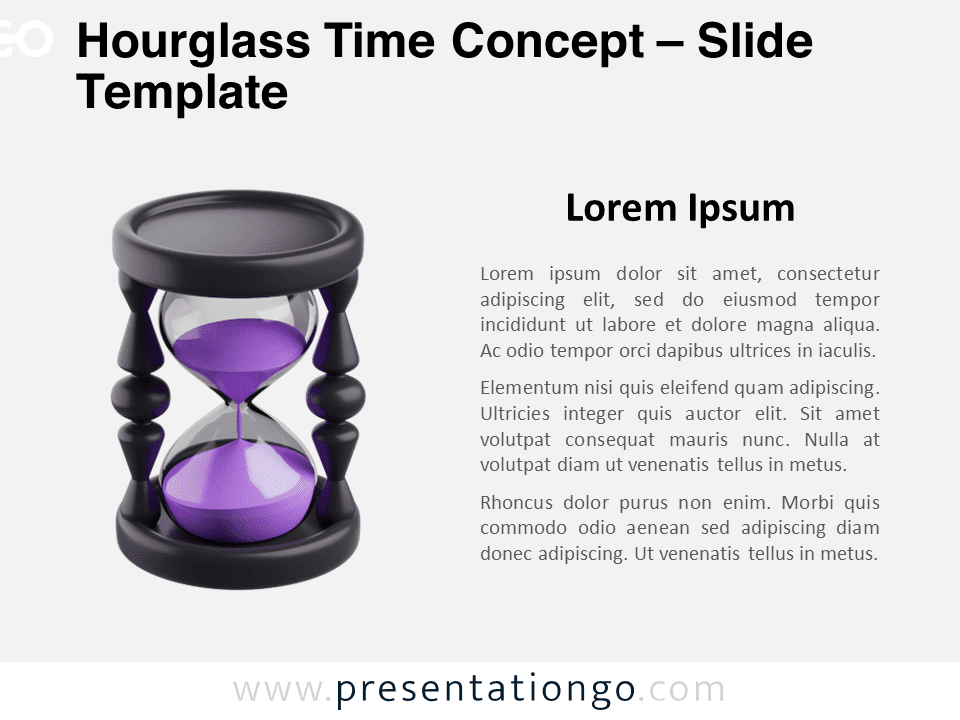 Featured image showing the Hourglass Time Concept template for PowerPoint and Google Slides with a modern hourglass design.