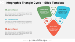 Infographic Triangle Cycle with a light background, featuring a three-step circular diagram for PowerPoint and Google Slides.