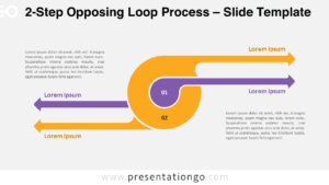 Template slide of the 2-Step Opposing Loop Process for PowerPoint and Google Slides with a light background