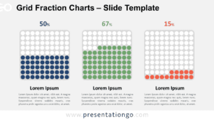 Grid Fraction Charts template with a light background, showcasing circle grids and descriptive text areas, for PowerPoint and Google Slides.