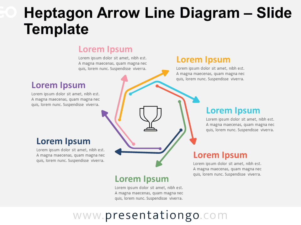 Preview of Heptagon Arrow Line Diagram for PowerPoint and Google Slides