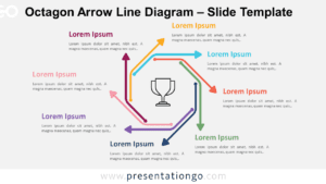 Template slide of Octagon Arrow Line Diagram with light background for PowerPoint and Google Slides