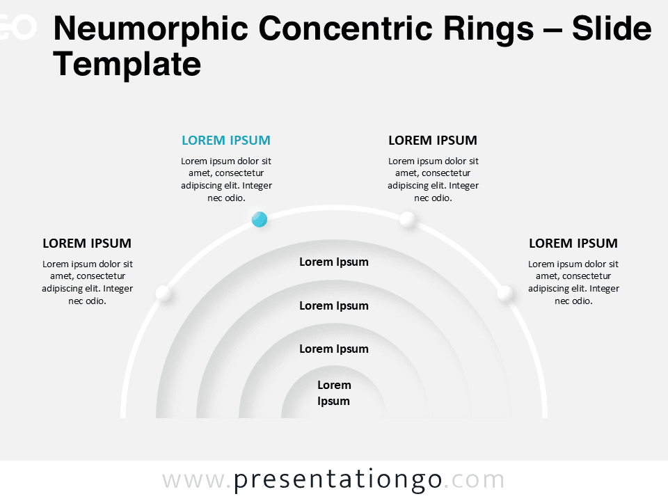 Neumorphic Concentric Rings slide template preview for PowerPoint and Google Slides