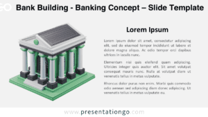 Light background version of the Bank Building - Banking Concept template for PowerPoint & Google Slides, showcasing a 3D classical bank illustration.