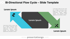 Bi-Directional Flow Cycle for PowerPoint and Google Slides with light background, ideal for illustrating converging processes or comparison in presentations.