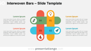 Widescreen version of the Interwoven Bars template with a light background, designed for PowerPoint and Google Slides presentations.