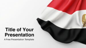 Cover slide with a realistic Egyptian flag design and bold title layout, ideal for national or cultural presentations.