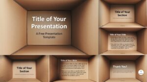 Widescreen preview of Inside the Box Template for PowerPoint and Google Slides featuring minimalist cardboard box design.