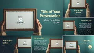Minimalist template preview with picture placeholders for PowerPoint and Google Slides in widescreen 16:9 format.