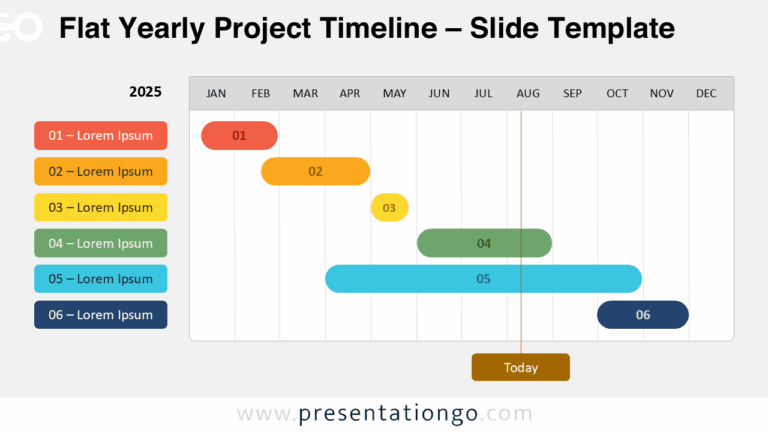 Flat Yearly Project Timeline for PowerPoint & Google Slides