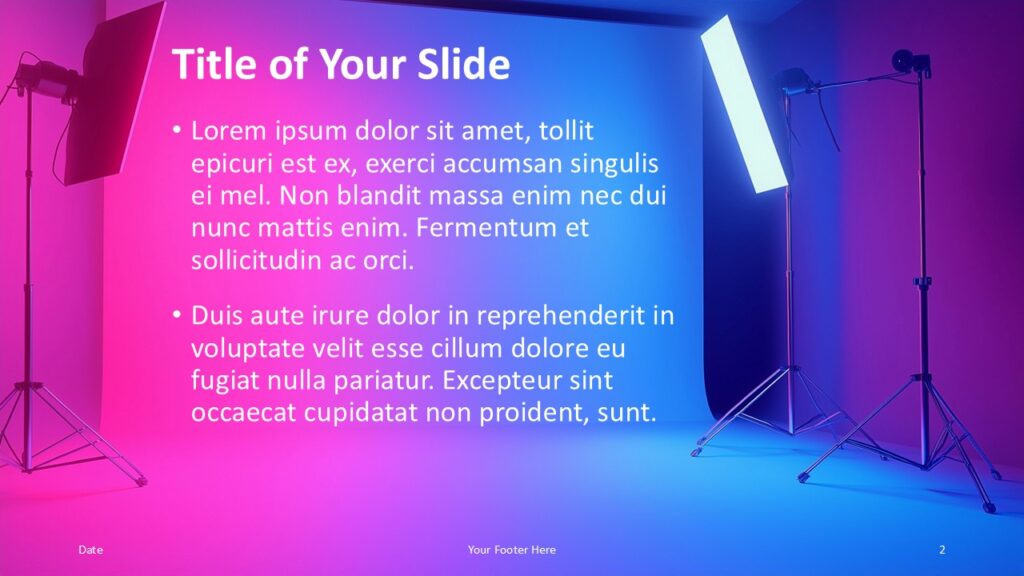 Left-aligned title and bullet content layout with dramatic lighting for PowerPoint and Google Slides templates.