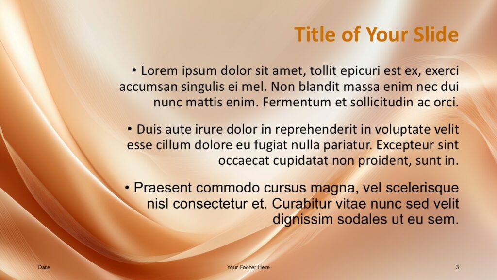 Centered layout version with bold title and text, set over a dynamic orange wave background for highlighting central messages.